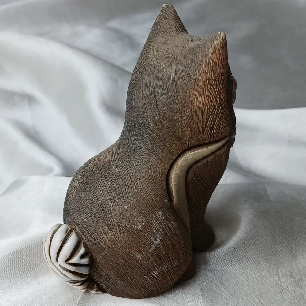 Vintage Artesania Rinconada Art Pottery Hand Crafted Clay Figurine-SOMALI CATS